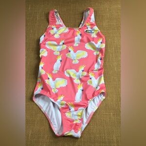 Budgy Smuggler Girls Cockatoo One Piece Swimsuit Size 10 Years (L) - K722
